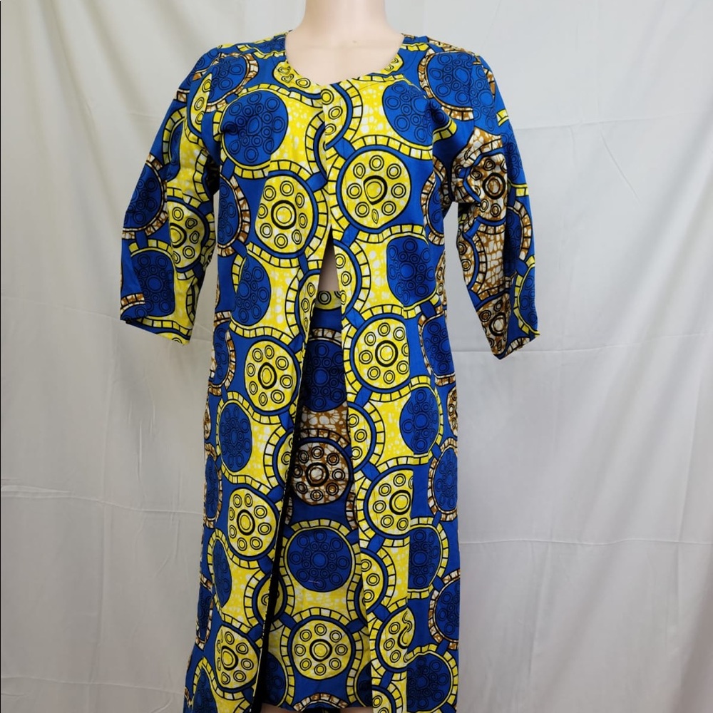 AFRICAN PRINT SKIRT KIMONO SET